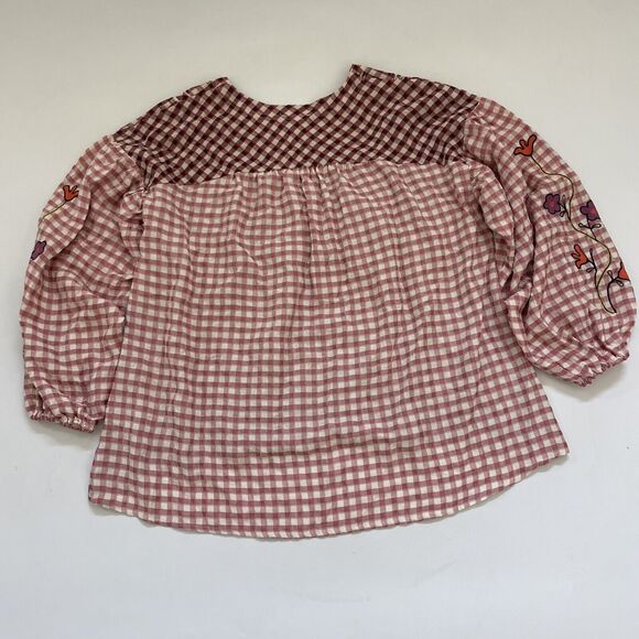 Easel Los Angeles Anthropologie EMBROIDERED Shirt Baggy Oversized Boho Fairycore - Picture 5 of 11